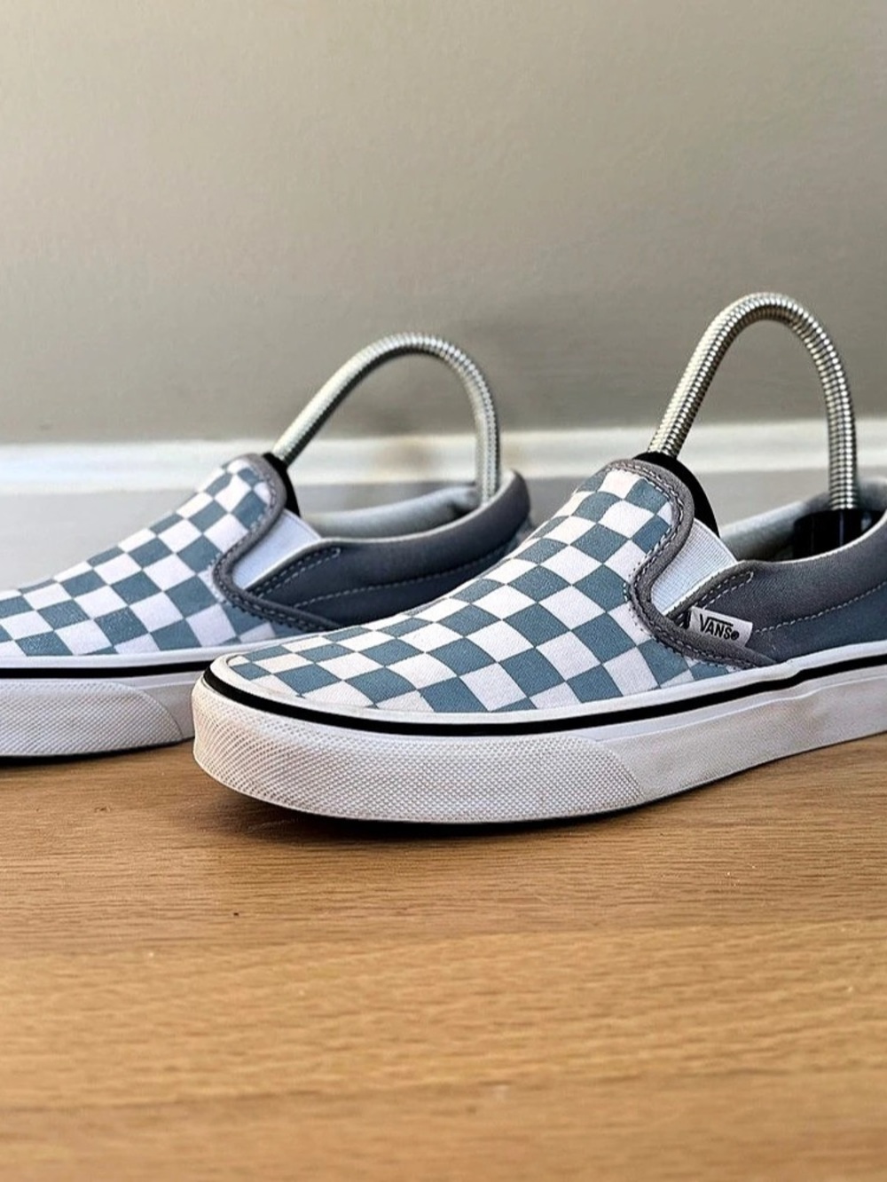 Vans Classic Checkerboard Slip On Slate Blue White | Women’s Size 6 / Men's 4.5